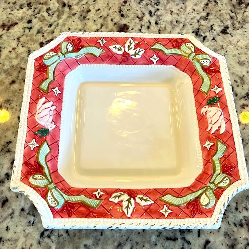 Vintage Claire Burke holiday collection dove serving tray 2001
